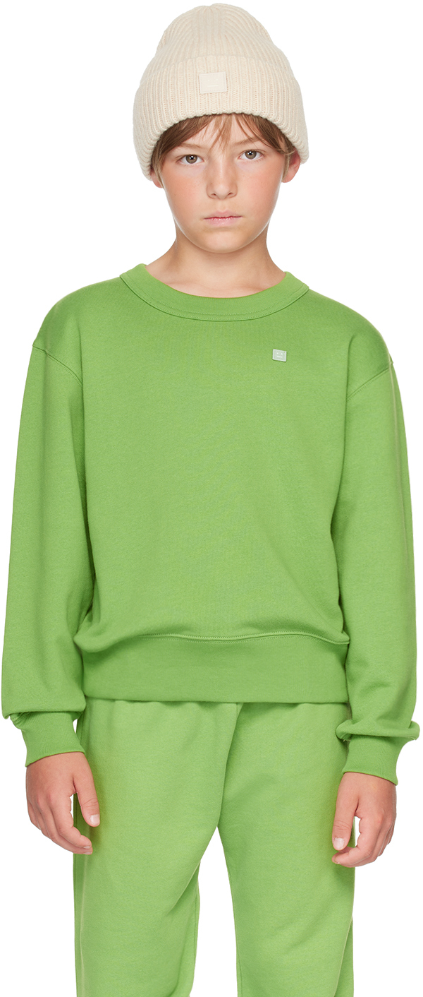 Acne Studios アクネ ロゴ スタッズ スウェットシャツ グリーン グリーン（緑）系 Acne Studios(アクネストゥディオス
