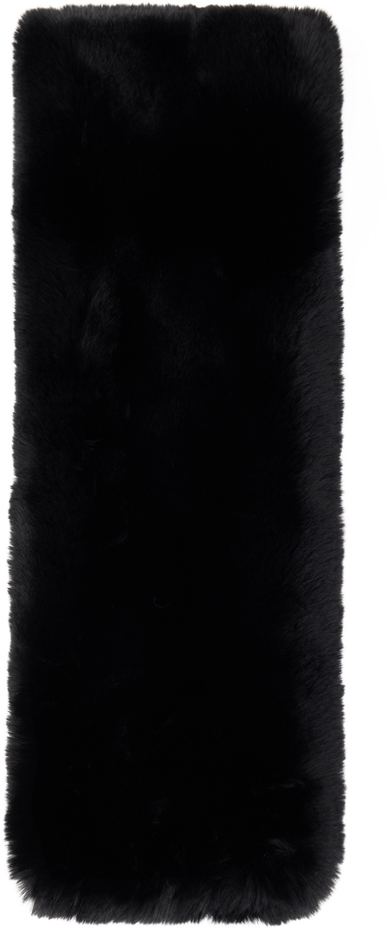 acne studios black furry scarf