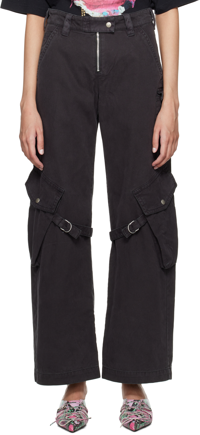 acne studios gray cargo pocket trousers