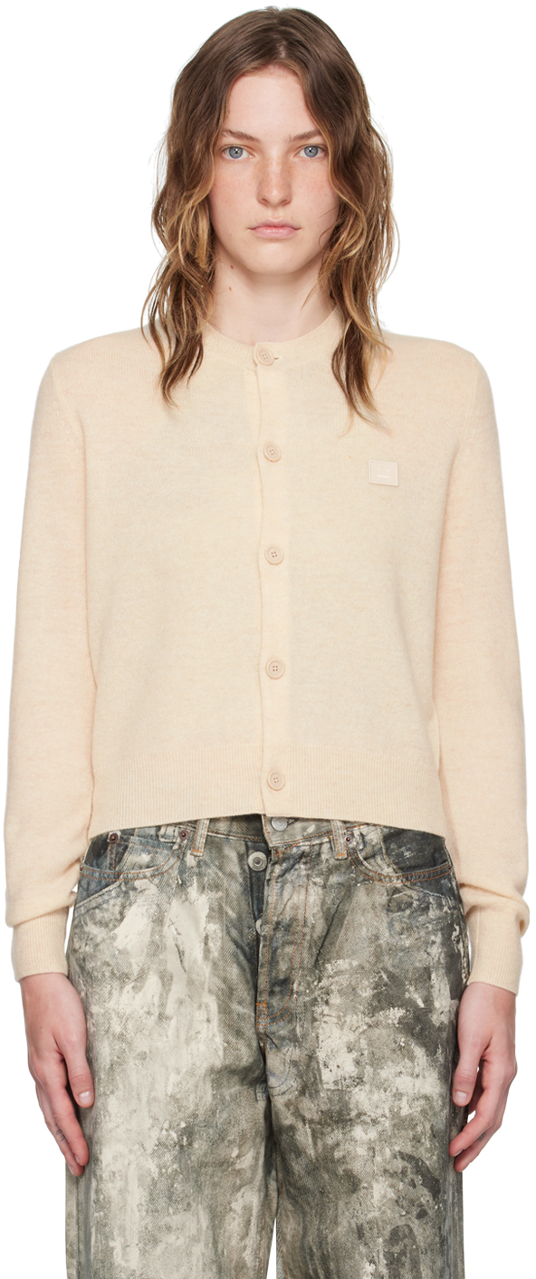 acne studios beige crewneck cardigan