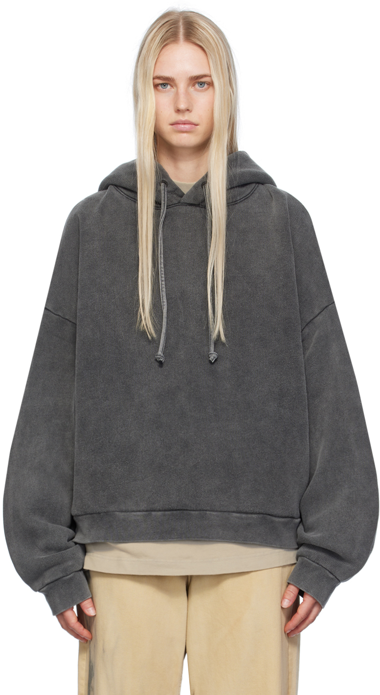 acne studios black garment-dyed hoodie