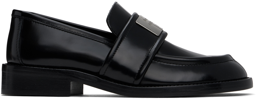 acne studios black leather loafers