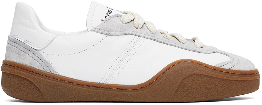 acne studios white & gray lace-up sneakers