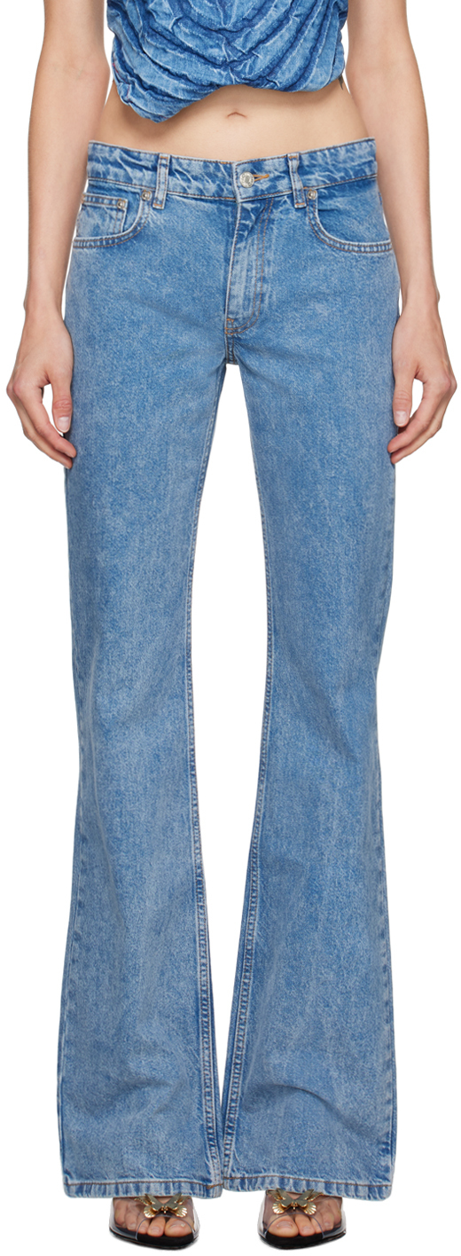 Blue Five-Pocket Jeans