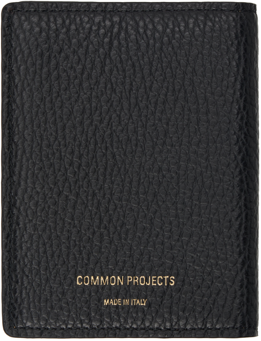 Shop Common Projects Black Bifold Card Holder In 7001 Black Textured