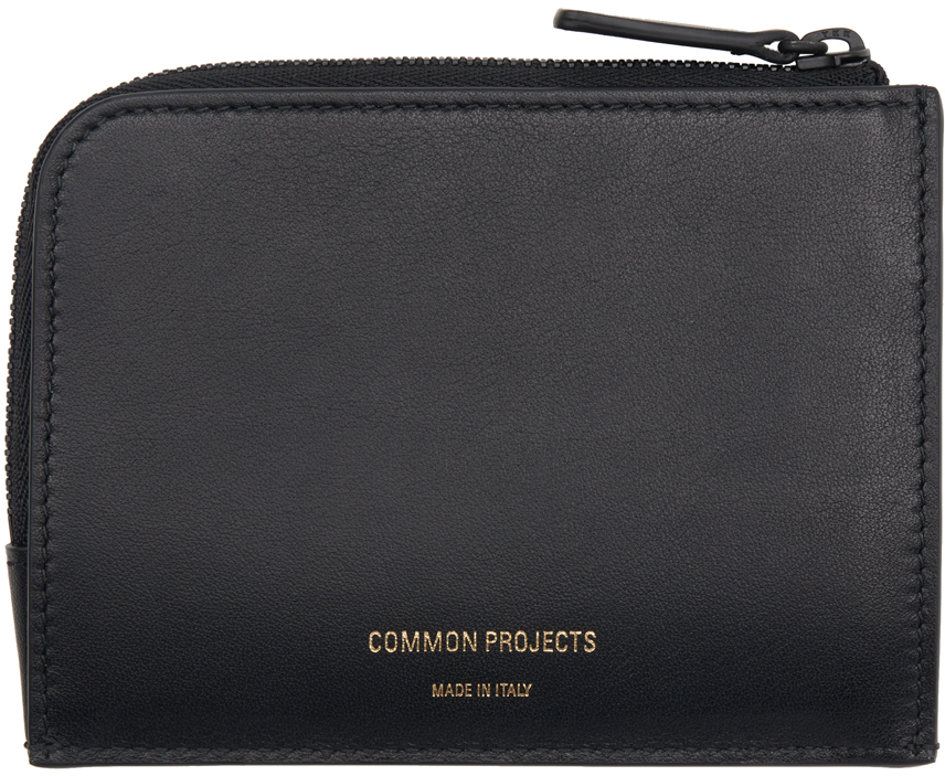 Shop Common Projects Black Zipper Wallet In 7547 Black