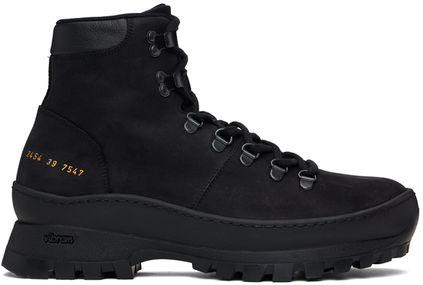 Shop Common Projects Black Hiking Boots In 7547 Black