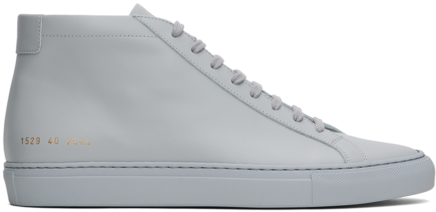 Shop Common Projects Gray Achilles Mid Sneakers In 7543 Grey *