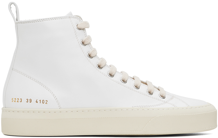 Shop Common Projects White Tournament High Sneakers In 4102 Off White