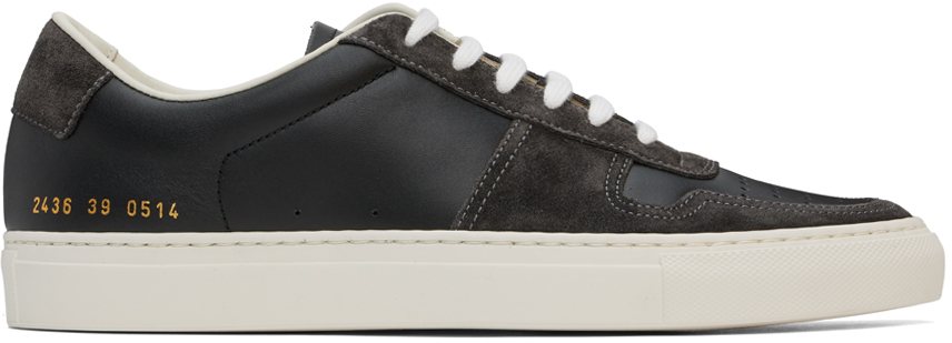 Shop Common Projects Black Bball Duo Sneakers In 0514 Charcoal