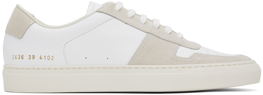 Shop Common Projects White & Beige Bball Duo Sneakers In 4102 Off White