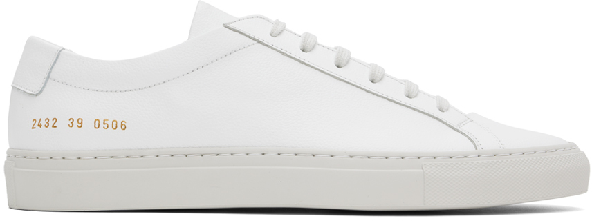 White Achilles Contrast Bumpy Sneakers by Common Projects on Sale