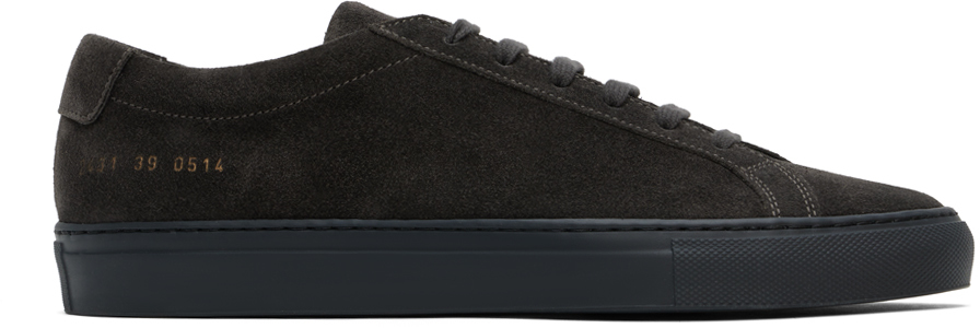 Shop Common Projects Gray Original Achilles Suede Sneakers In 0514 Charcoal