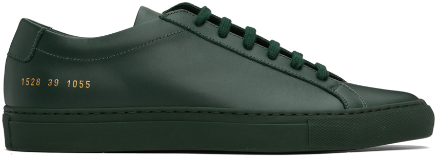 Shop Common Projects Green Achilles Low Sneakers In 1055 Forrest Green