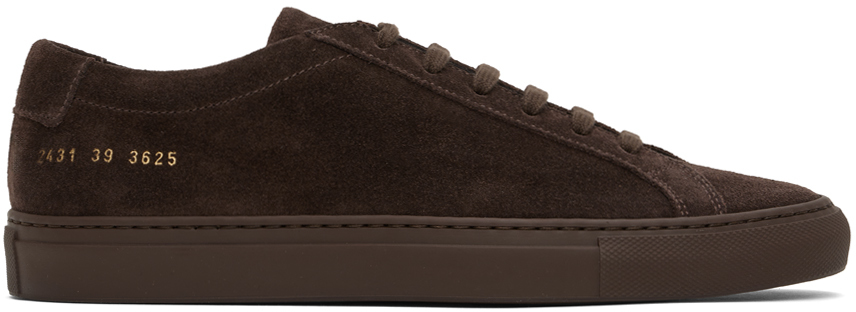 Shop Common Projects Brown Original Achilles Suede Sneakers In 3625 Moka