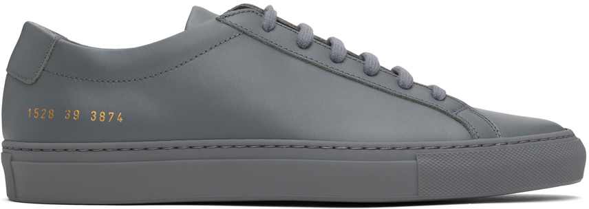 Shop Common Projects Gray Original Achilles Low Sneakers In 3874 Smoke