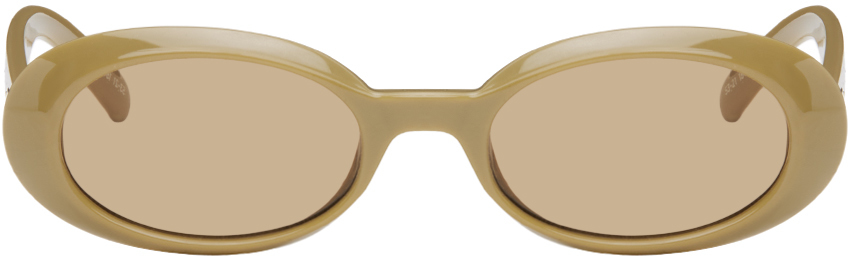Shop Le Specs Khaki 'work It!' Sunglasses In Lsp2452394