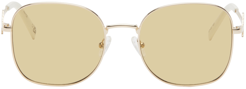 Shop Le Specs Gold Metamorphosis Sunglasses In Lsu2429721