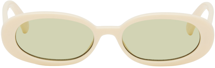 Le Specs Off-white Outta Love Sunglasses In Neutral