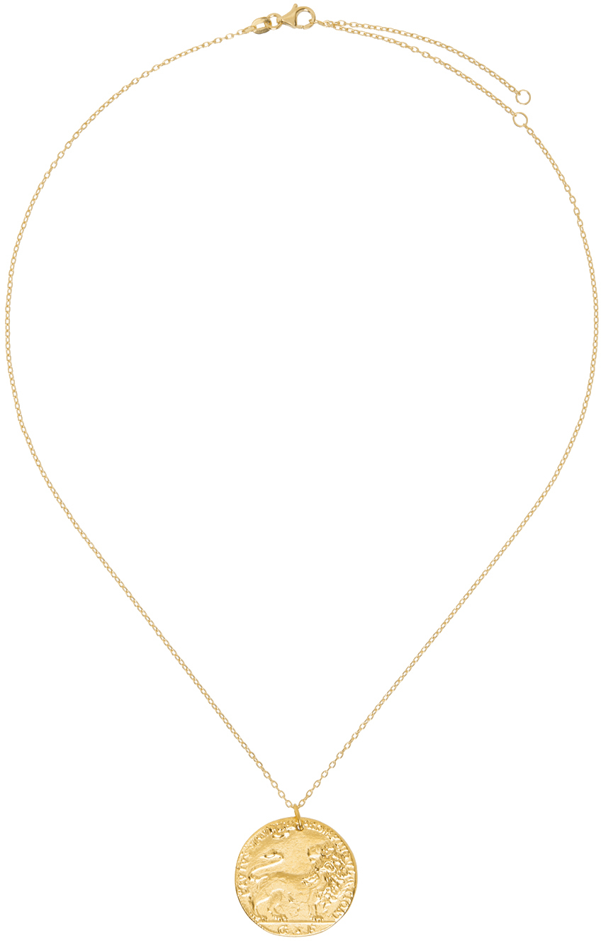 Gold 'Il Leone Medallion' Necklace