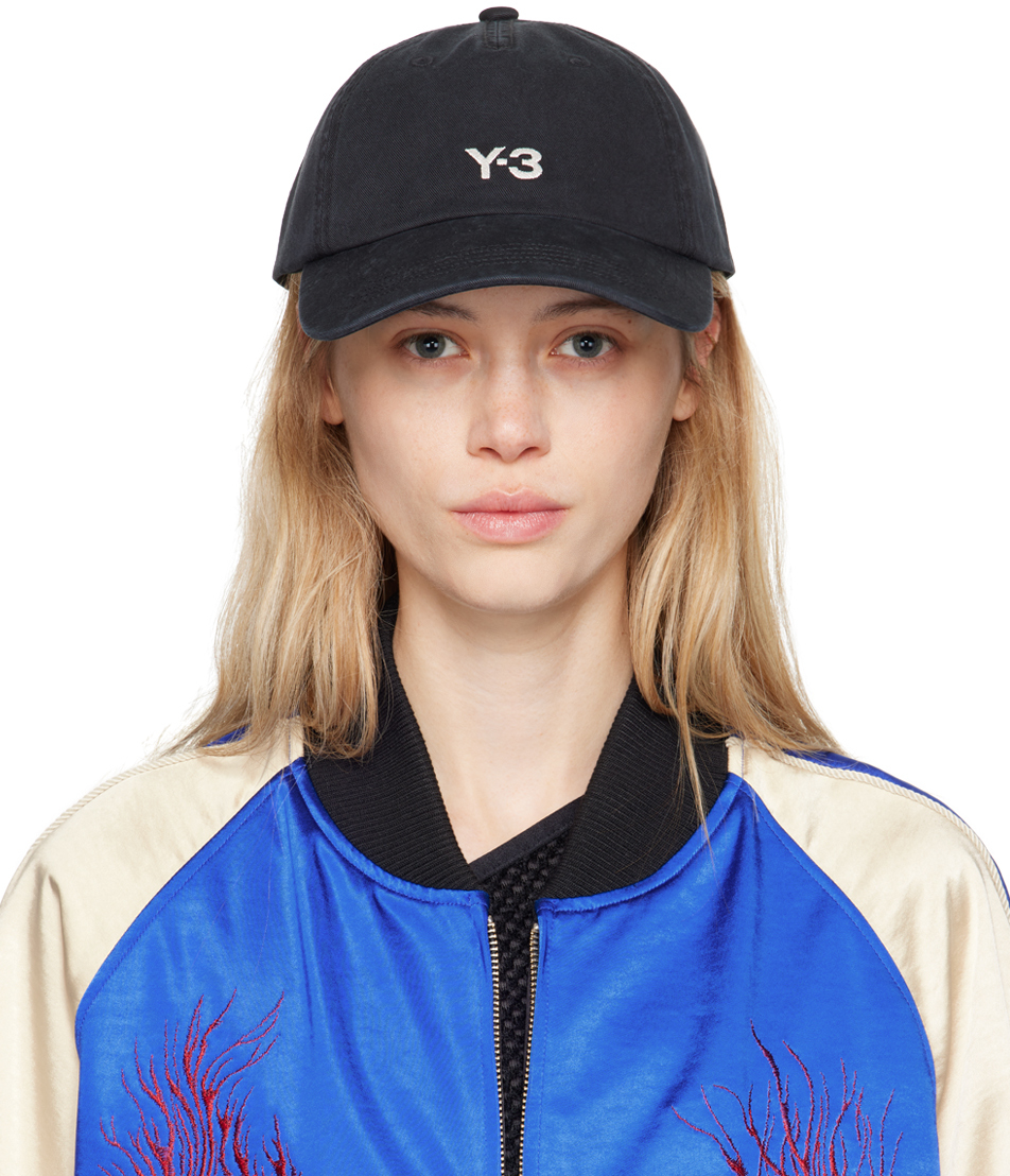 Y-3 Black Embroidered Dad Cap | ModeSens