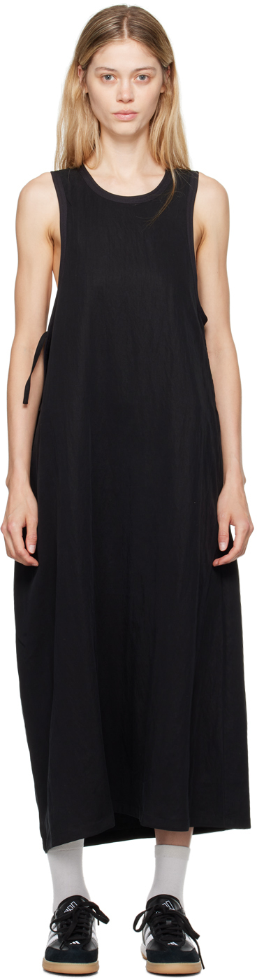 Shop Y-3 Black Drawstring Midi Dress