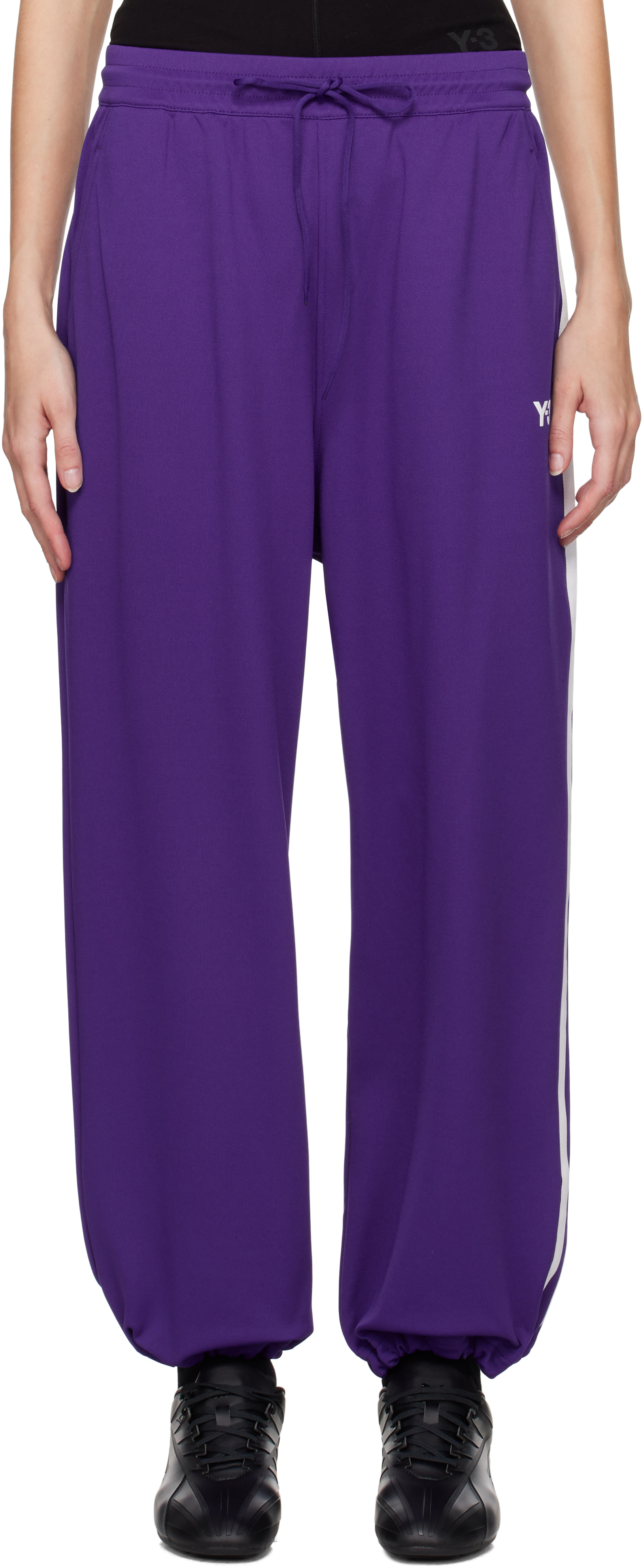 Purple 3-Stripes Track Pants