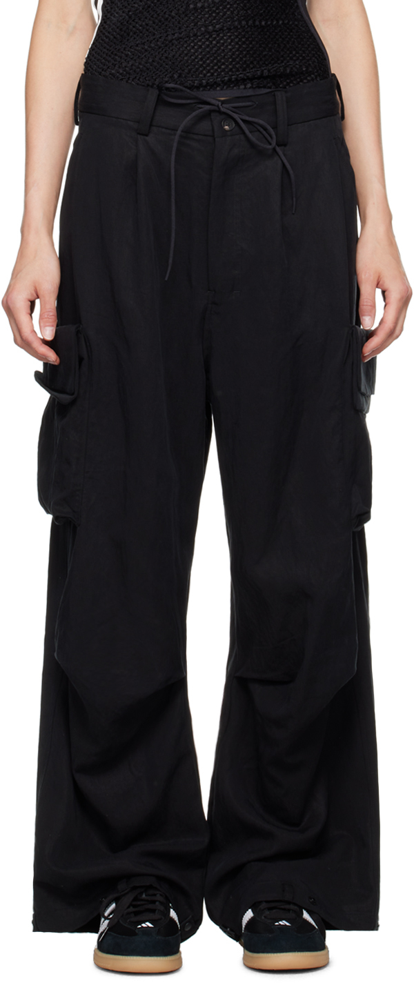 Shop Y-3 Black Cuff Crgo Trousers