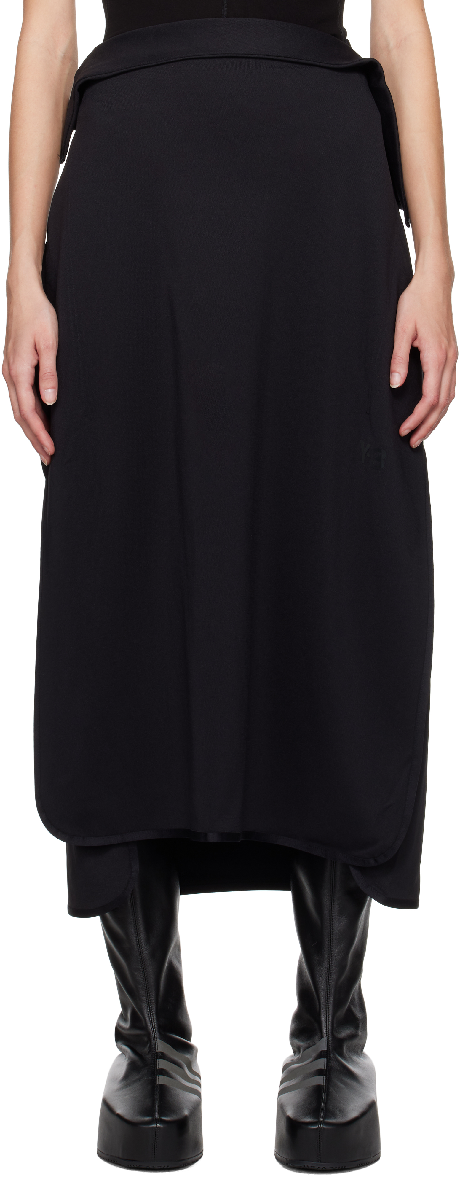 Black Track Midi Skirt