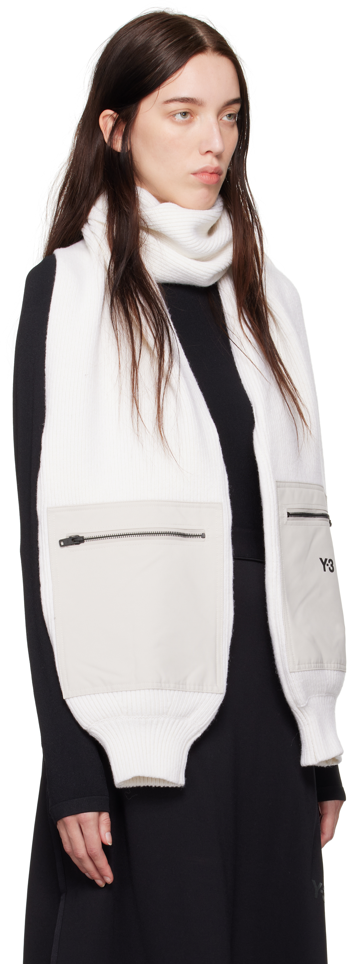 Y-3 OFF-WHITE SLEEVE SHAWL