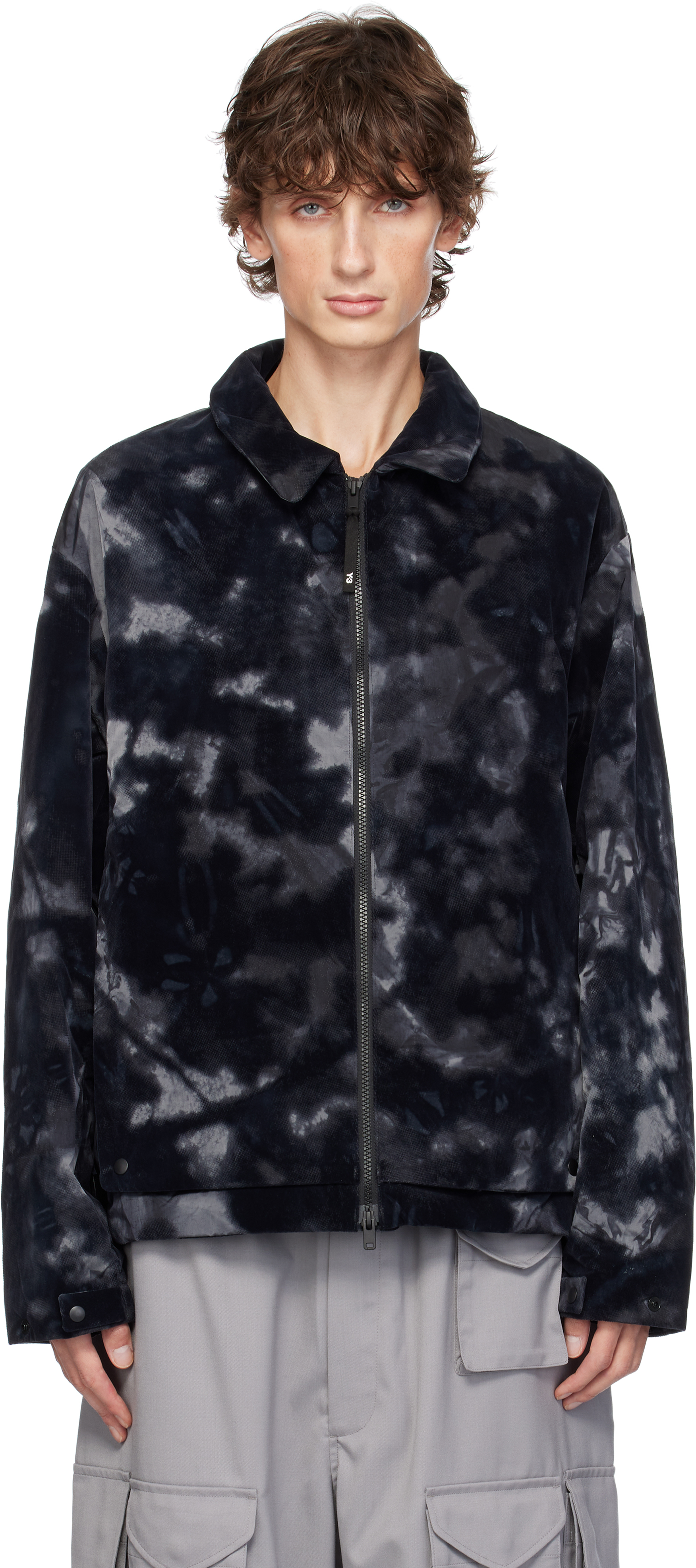 Shop Y-3 Black Allover Print Nylon Liner Jacket In Multicolour