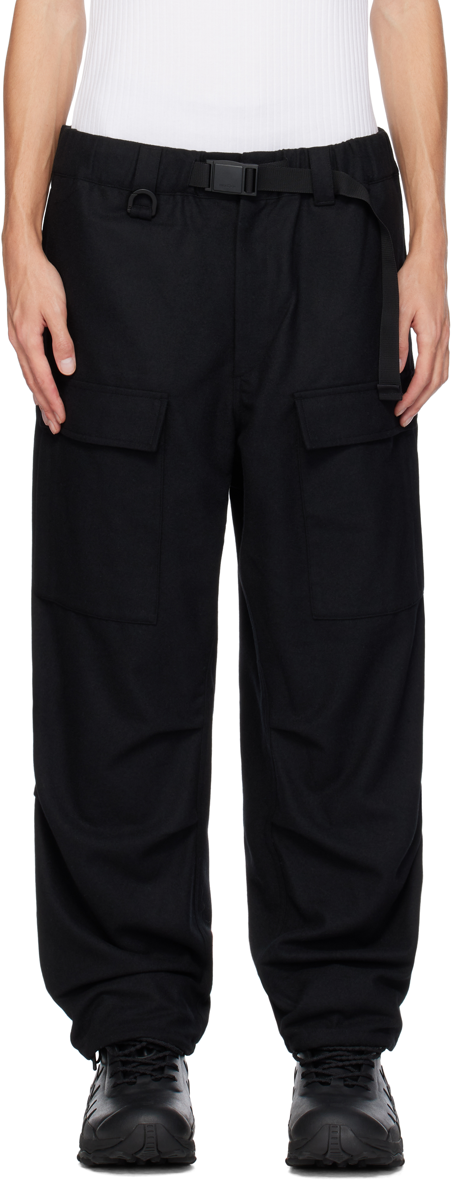 Black Flannel Cargo Pants