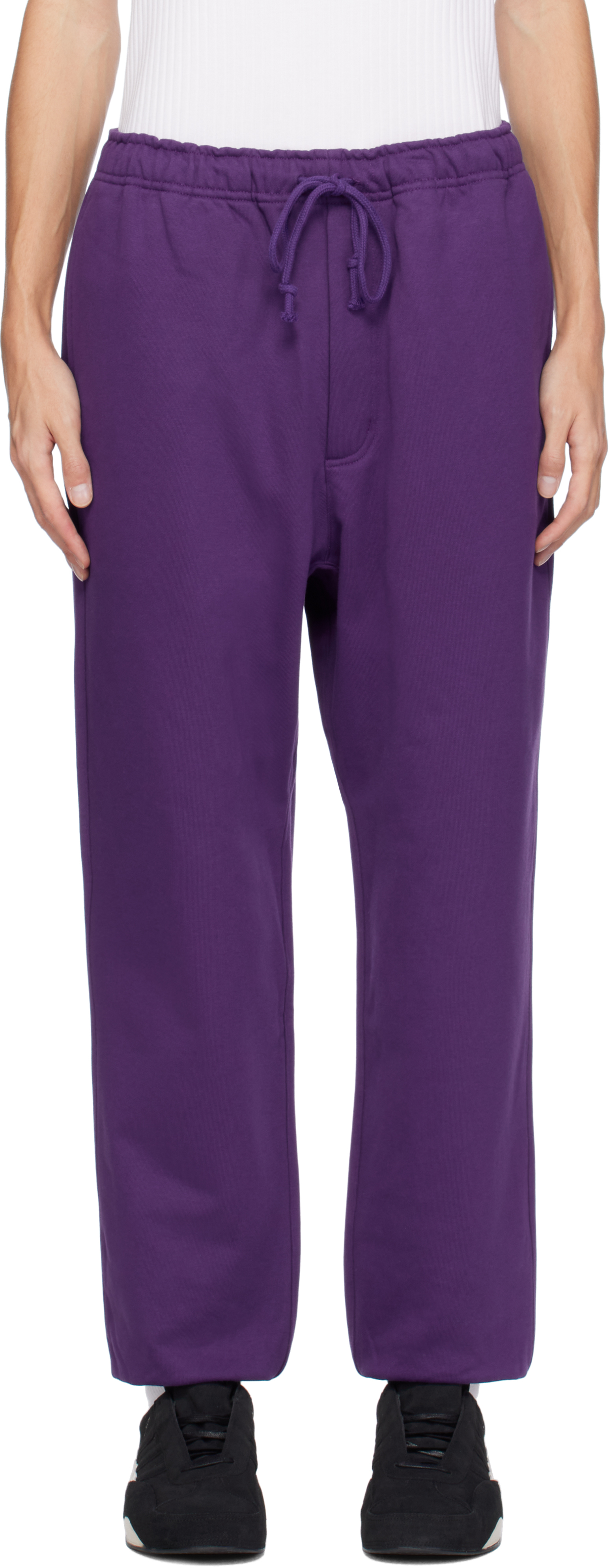 Purple Front Logo Sweatpants