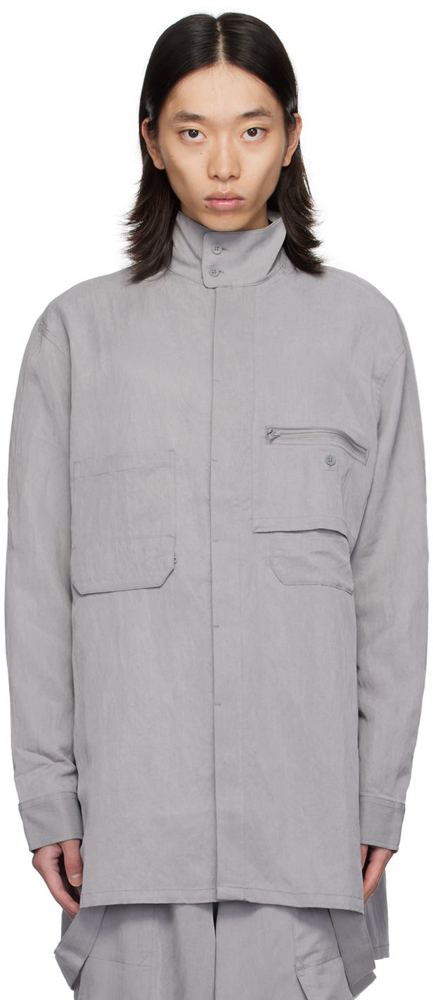 Shop Y-3 Gray Patch Pocket Shirt In Grey