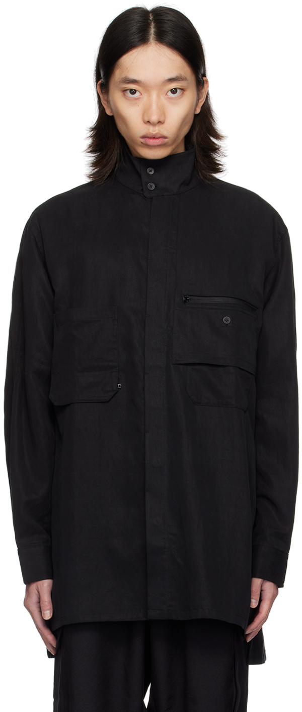 Shop Y-3 Black Patch Pocket Shirt