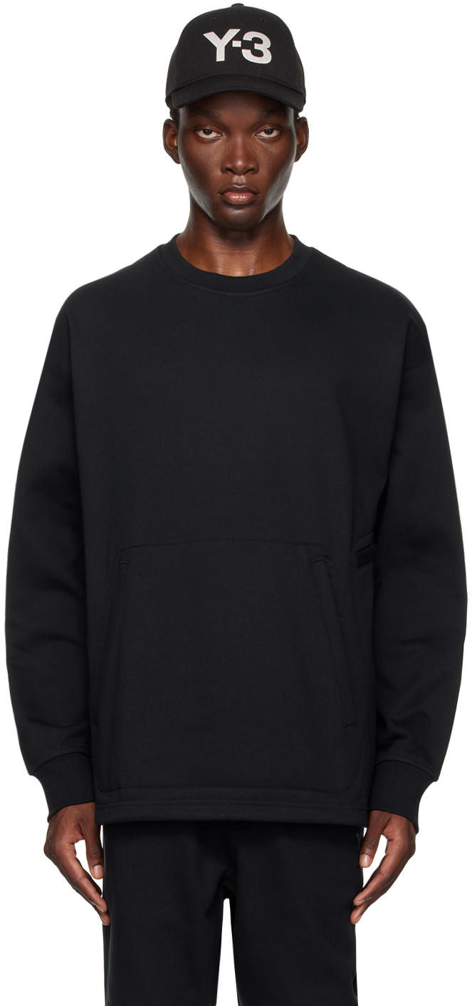 Shop Y-3 Black Loose Crew Sweatshirt