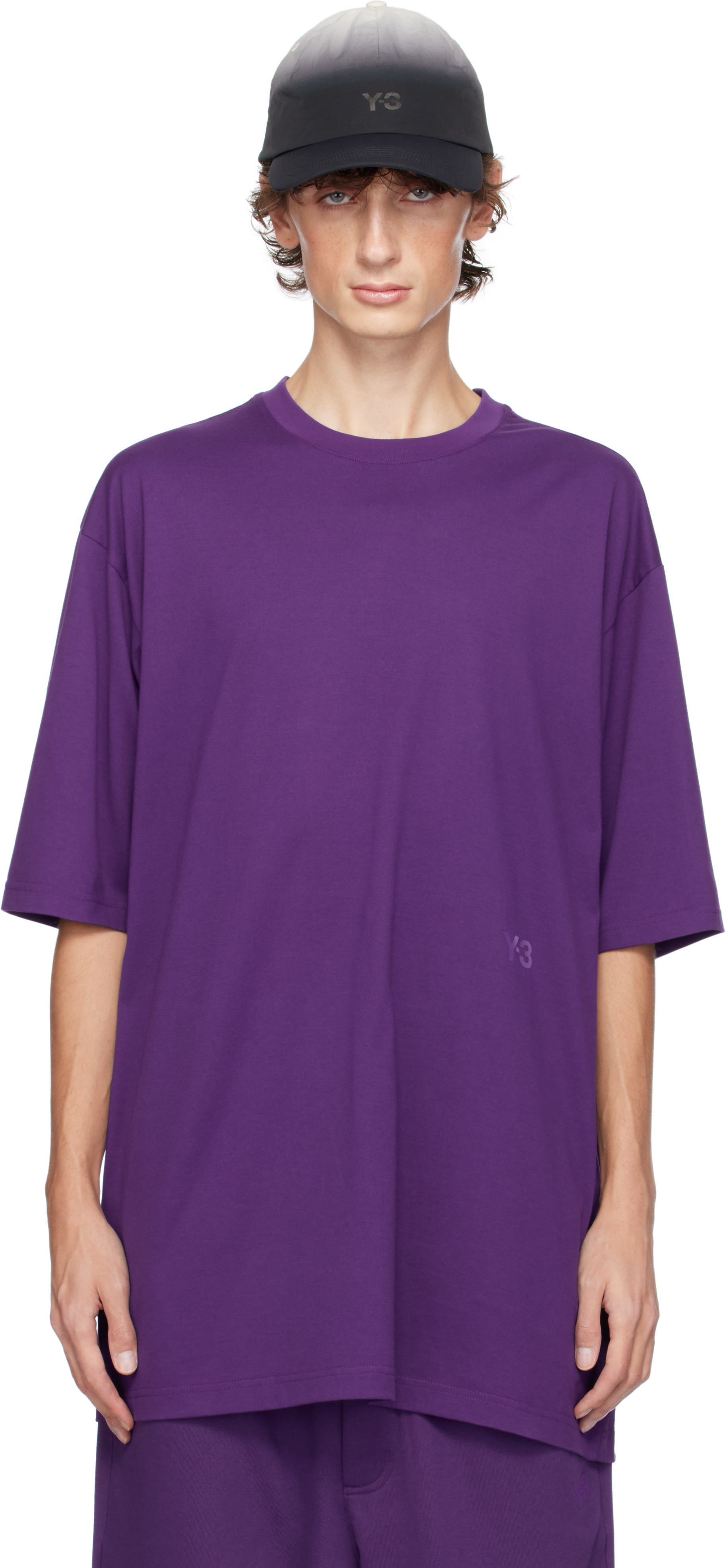 Shop Y-3 Purple Boxy T-shirt In Violet