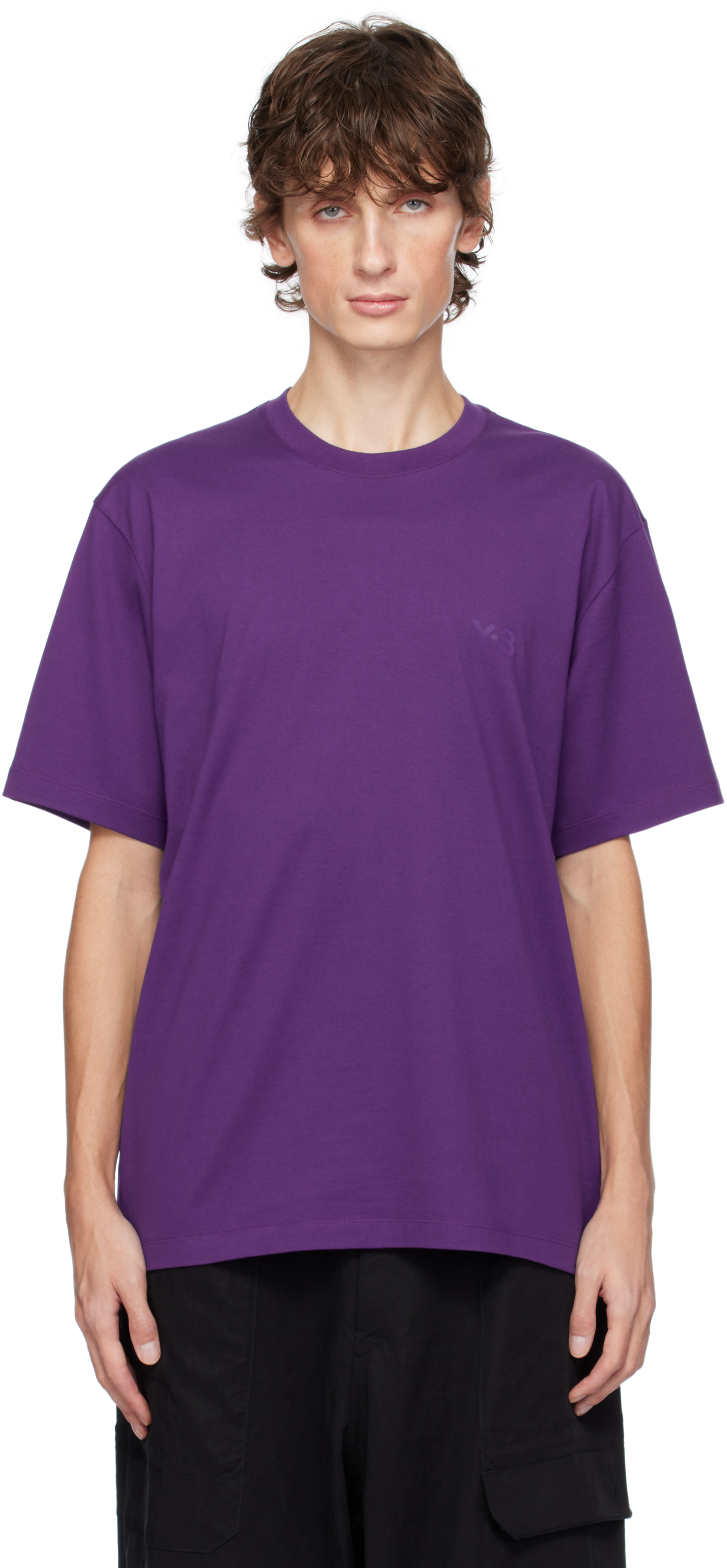 Shop Y-3 Purple Reg T-shirt In Violet