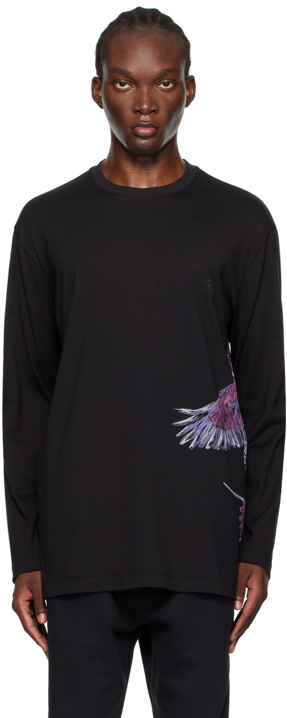 Black Graphic Long Sleeve T-Shirt