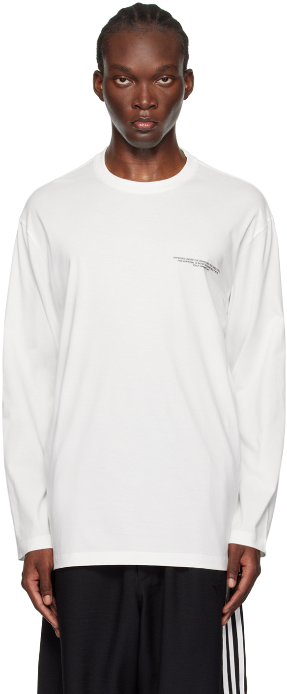 Shop Y-3 White Bonded-logo T-shirt In Corewhite