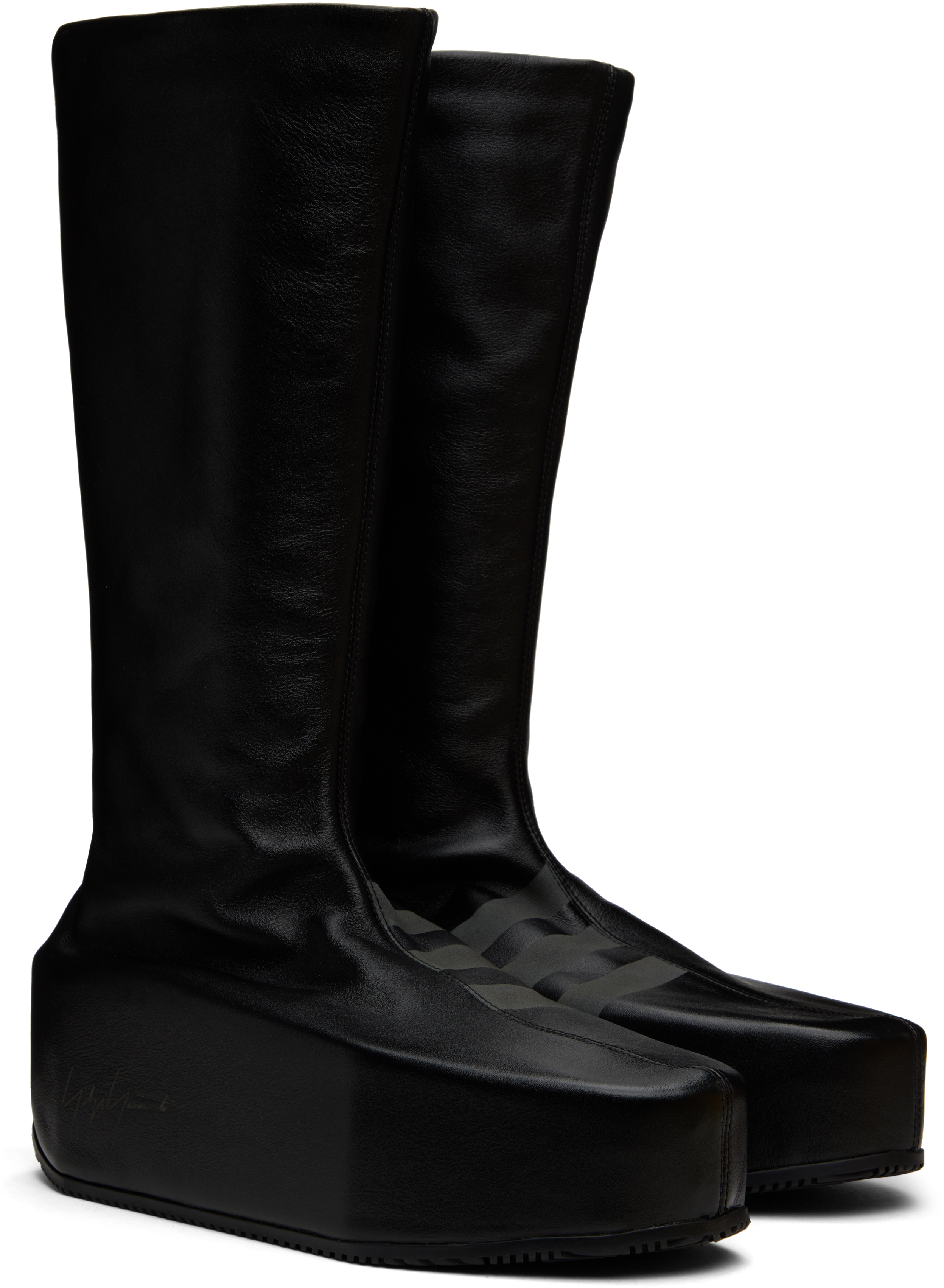 Y-3 Black Kyasu Overboot Tall Boots In Black