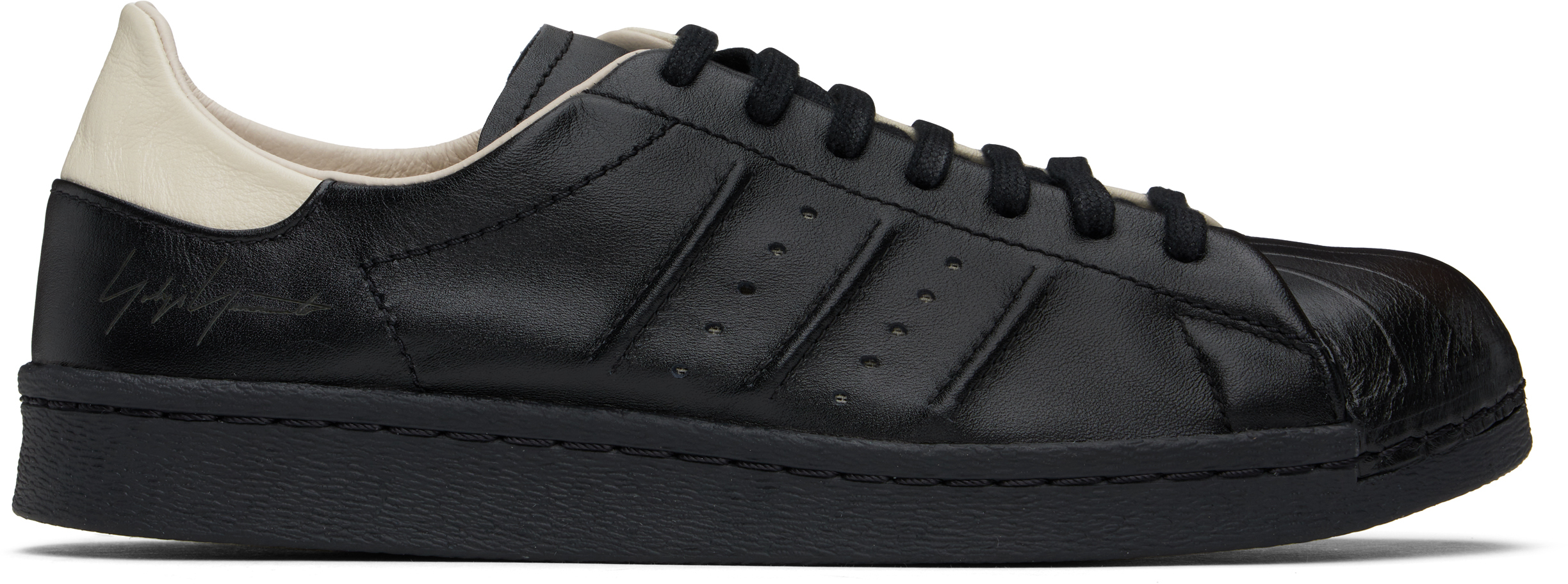 Shop Y-3 Black & White Superstar Sneakers