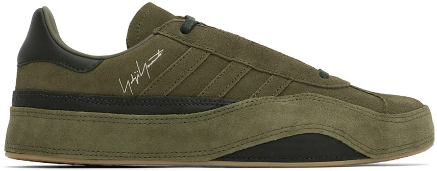 Y-3 Khaki Gazelle Sneakers In Green