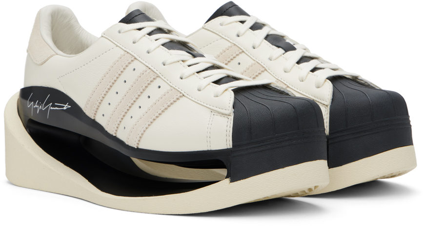 Y-3 Off-white & Black Gendo Superstar Sneakers In White