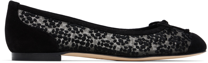 Shop Manolo Blahnik Black Capbal Ballerina Flats In Blck0015/ywov976x