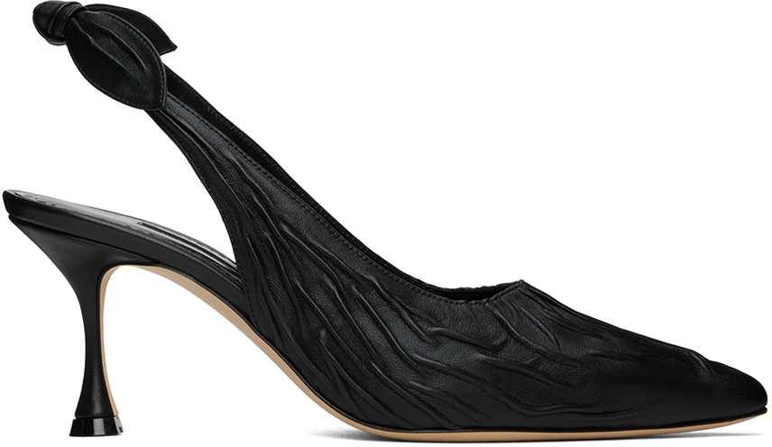 Escarpins Manolo Blahnik FRANCAMARIA Noir Satin - Talons Hauts - Pointures 36,5 à 41 - Neuf Avec Boîte