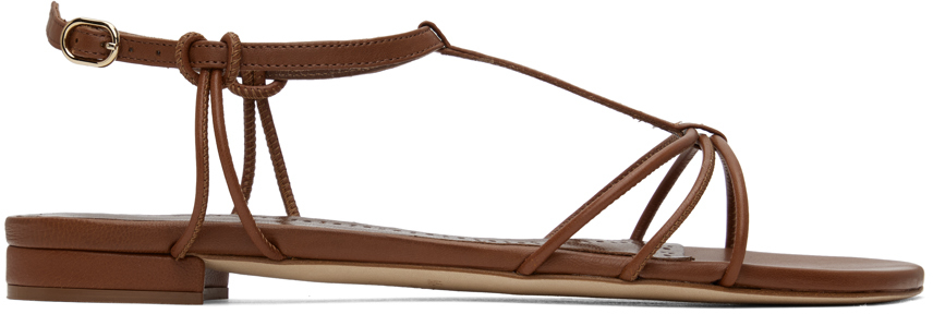 Shop Manolo Blahnik Brown Tabarek Sandals In 2107 Medium Brown