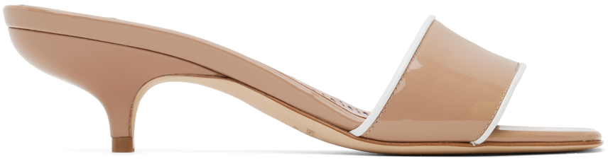 【送料&関税込】Manolo Blahnik Helamu Sandals Beige Helamu Heeled Sandals by Manolo Blahnik on Sale