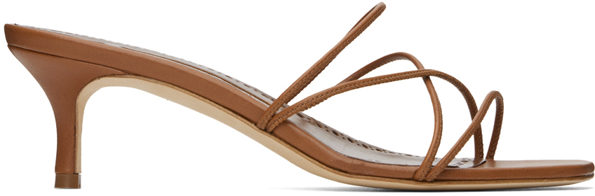 Shop Manolo Blahnik Tan Ninfemu Mules In 2107 Medium Brown