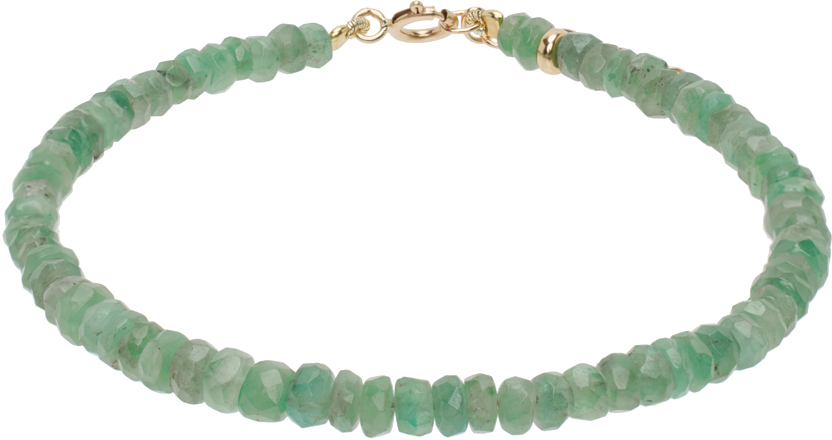 Shop Jia Jia Green May Birthstone Emerald Bracelet In 14k Yellow Gold